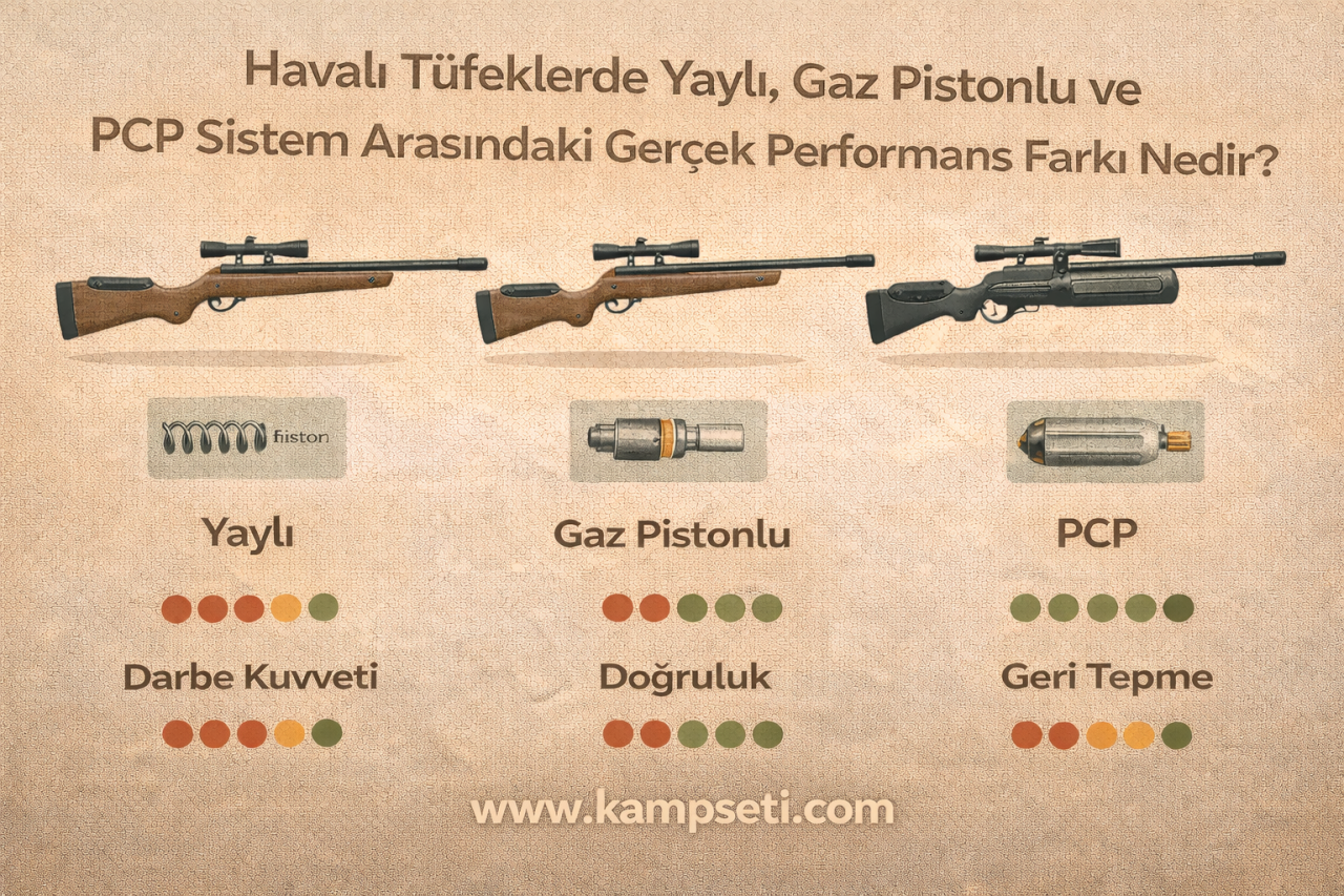 Havalı Tüfeklerde Yaylı, Gaz Pistonlu ve PCP Sistem Arasındaki Gerçek Performans Farkı Nedir?