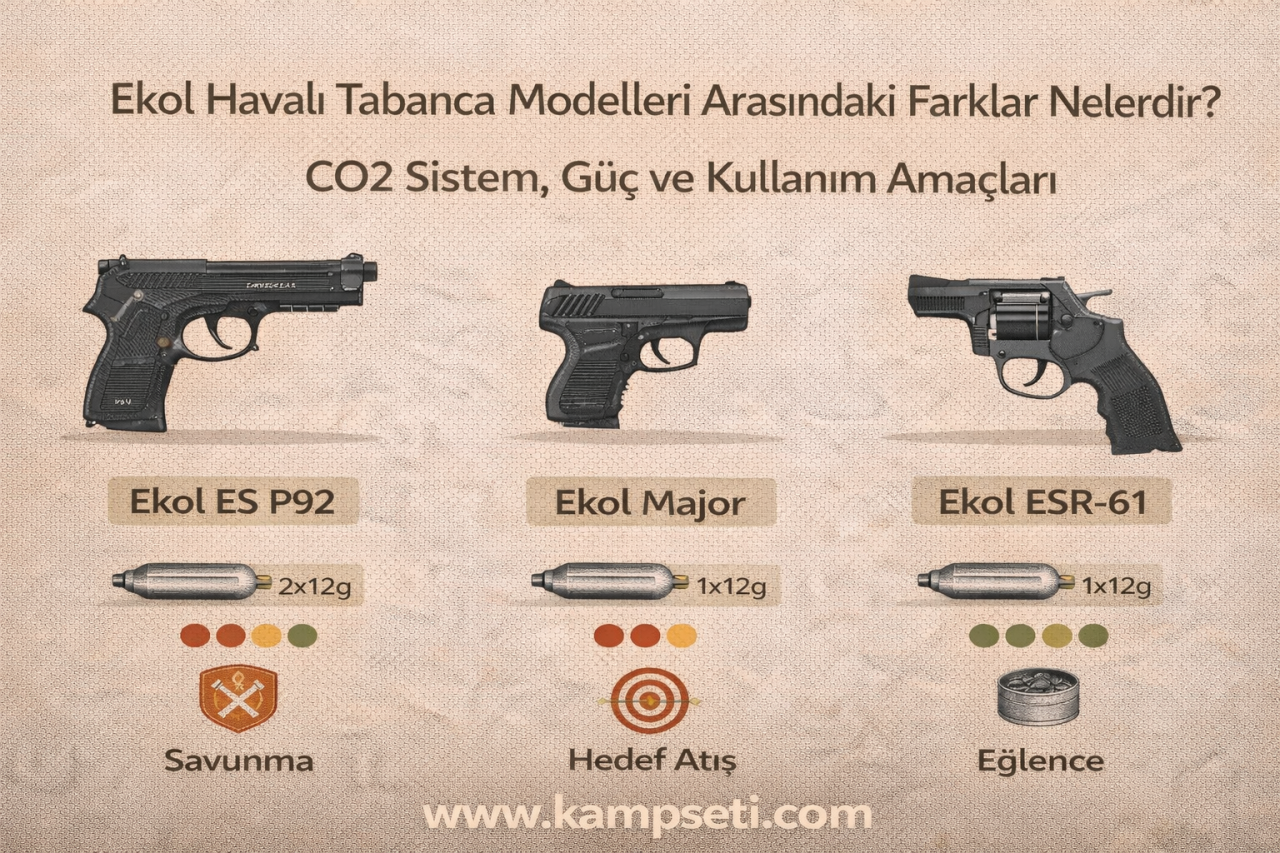 Ekol Havalı Tabanca Modelleri Arasındaki Farklar Nelerdir CO2 Sistem, Güç ve Kullanım Amaçları
