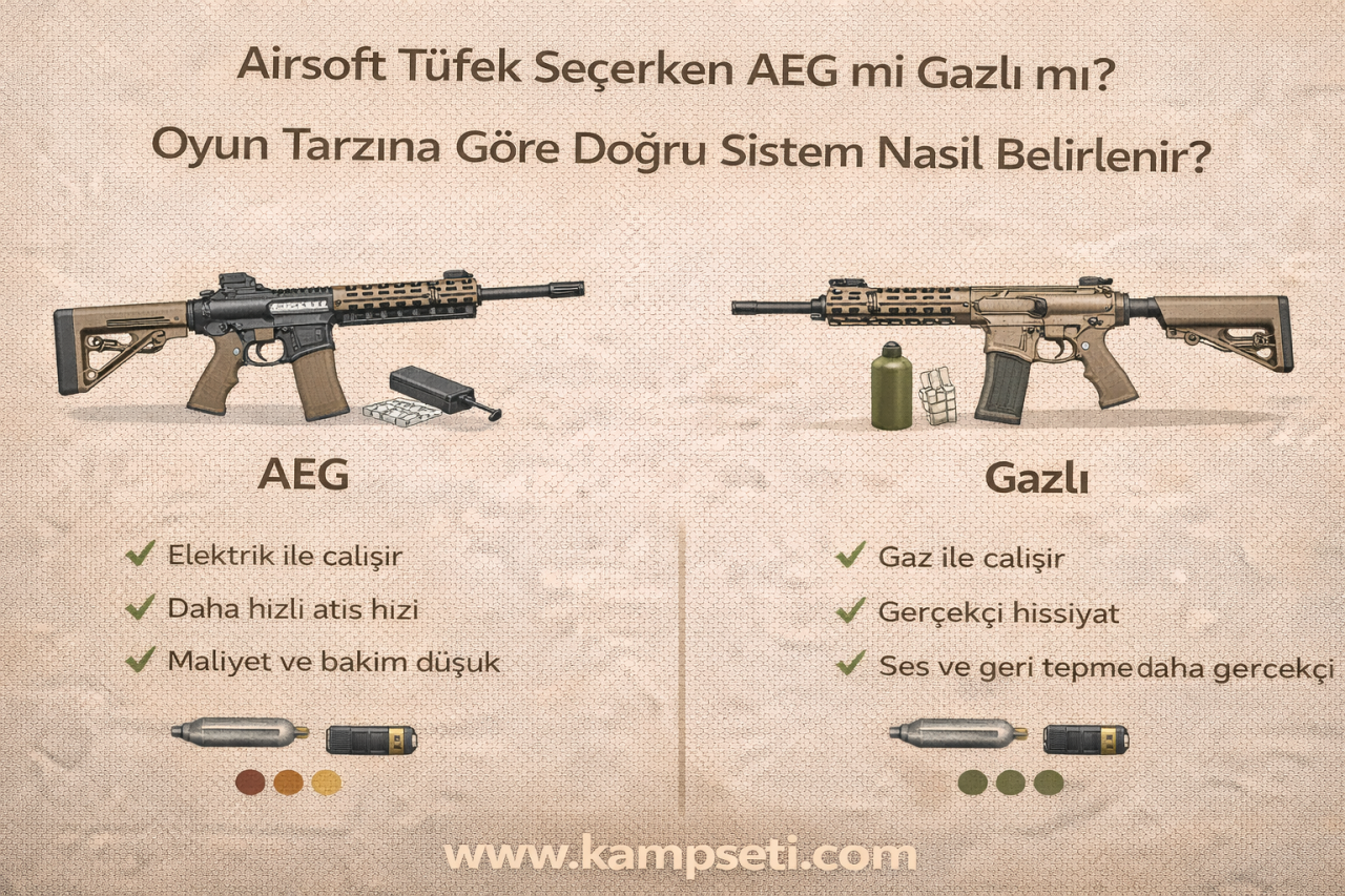 Airsoft Tüfek Seçerken AEG mi Gazlı mı Oyun Tarzına Göre Doğru Sistem Nasıl Belirlenir