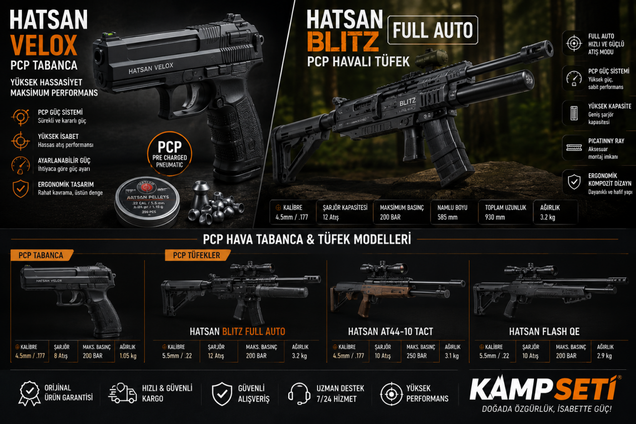 Hatsan Blitz Full Auto PCP ve Hatsan Velox PCP Tabanca Kapsamlı İnceleme