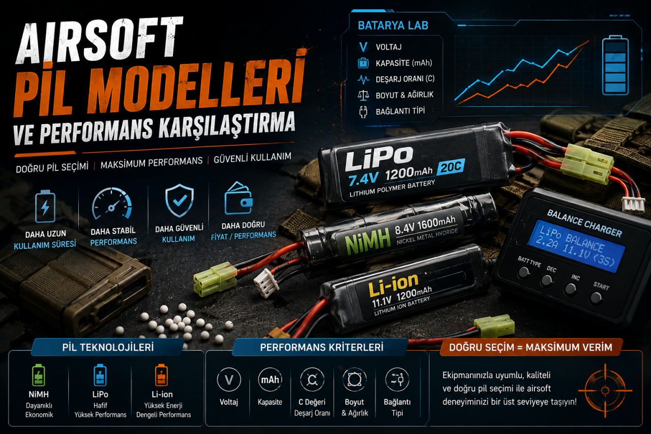 Airsoft Pil Modelleri ve Performans Karşılaştırma Rehberi