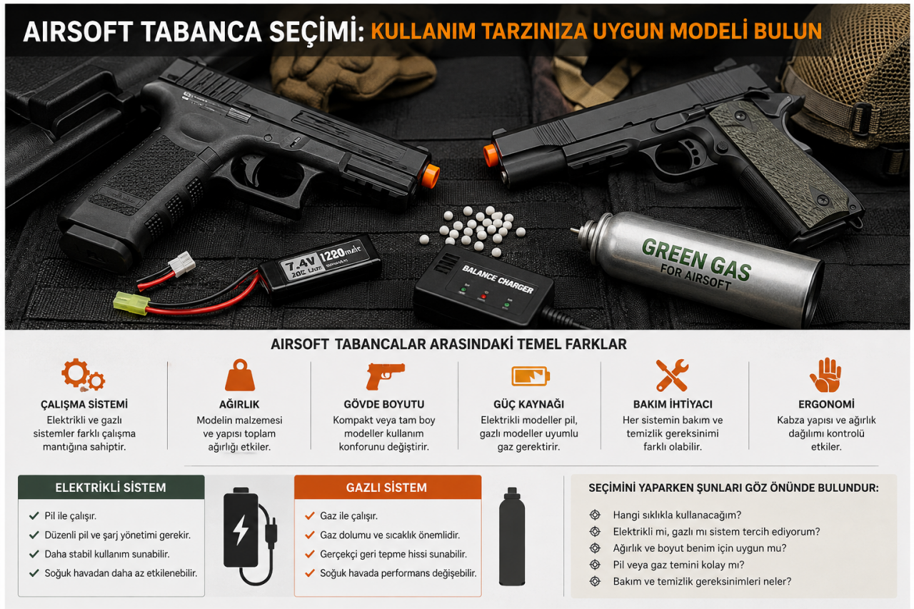 Airsoft Tabanca Modelleri Neden Bu Kadar Farklı? Kullanım Tarzına Göre Doğru Seçim Nasıl Yapılır?