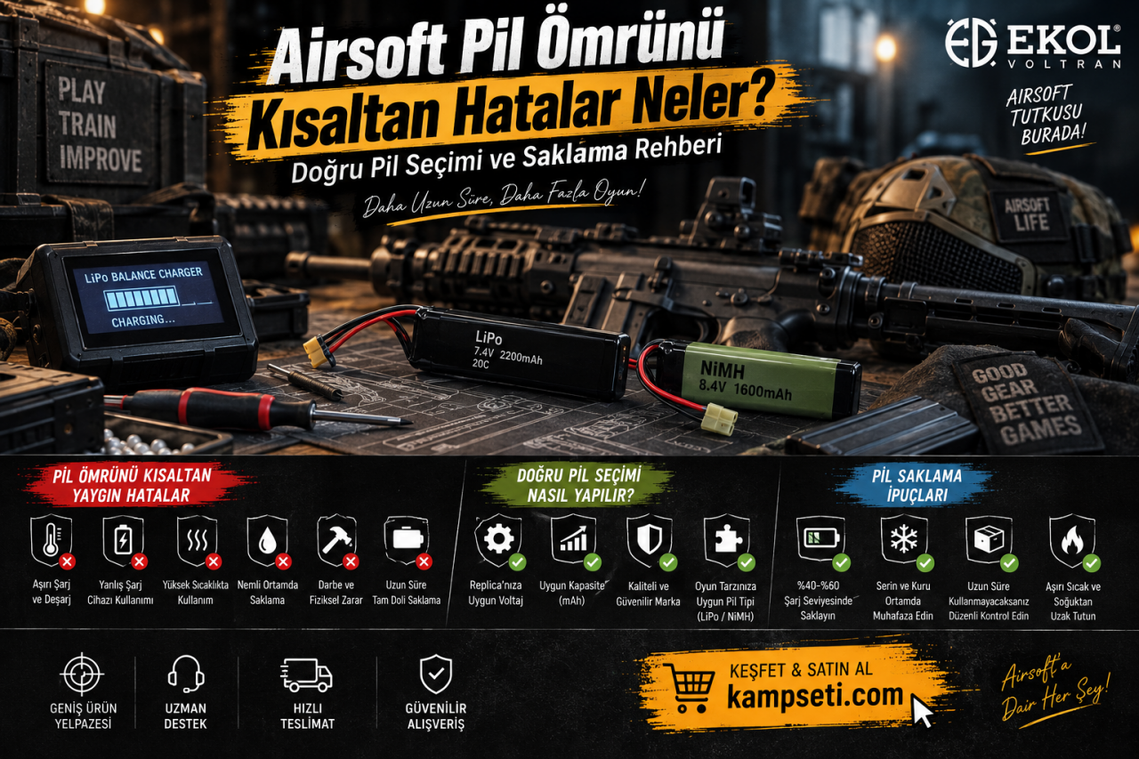 Airsoft Pil Ömrünü Kısaltan Hatalar Neler? Doğru Pil Seçimi ve Saklama Rehberi