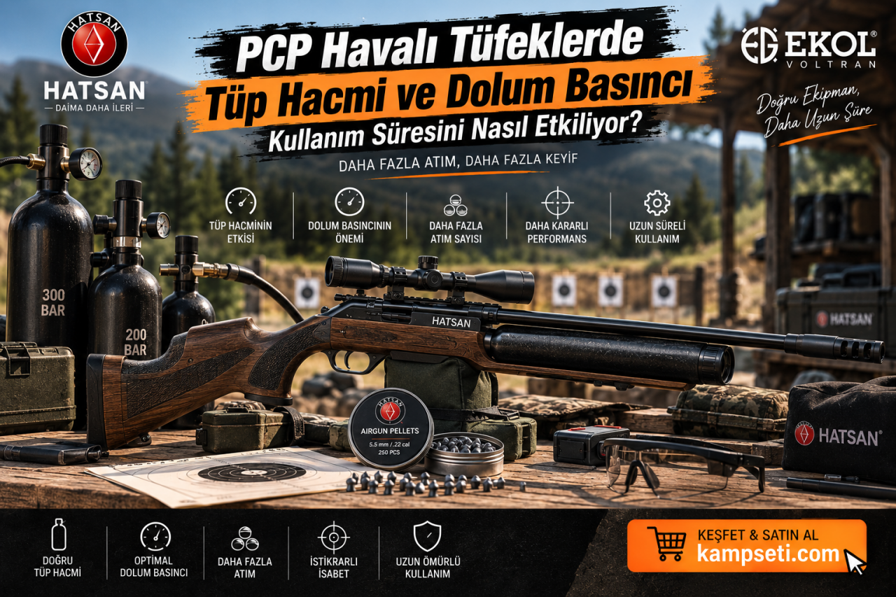 PCP Havalı Tüfeklerde Tüp Hacmi ve Dolum Basıncı Kullanım Süresini Nasıl Etkiliyor?