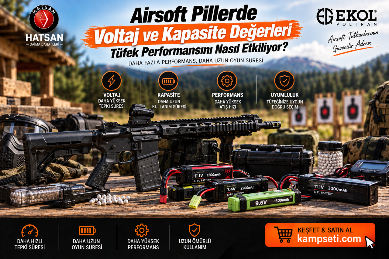 Airsoft Pillerde Voltaj ve Kapasite Değerleri Tüfek Performansını Nasıl Etkiliyor?