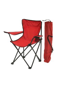 2 Adet KampSeti Çantalı Katlanır Kamp Sandalyesi Rejisör Kırmızı
