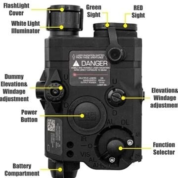 PEQ-15 LA5C Taktik Lazer ve Fener Airsoft - IR Destekli (20mm Ray Uyumlu)