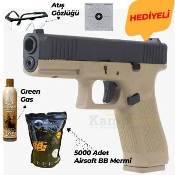 WE Airsoft Glock G17 Gen5 2-Tone GBB Tabanca - Siyah Tan (F Serisi)