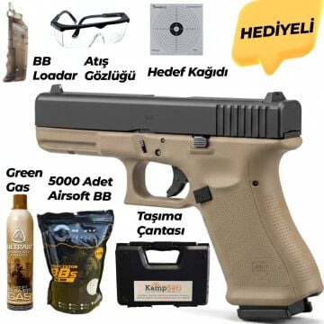 WE Airsoft Glock G17 Gen5 2-Tone GBB Tabanca - Siyah Tan (F Serisi)
