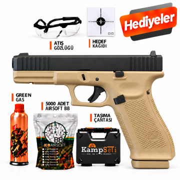 WE Airsoft Glock G17 Gen5 2-Tone GBB Tabanca - Siyah Tan (F Serisi)