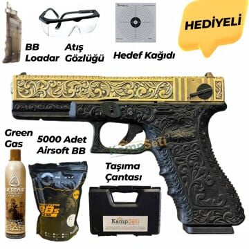 WE G18C Full Otomatik Metal Airsoft Tabanca – Green Gas Blowback