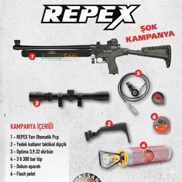 Hatsan Repex Yarı Otomatik PCP Havalı Tüfek OD Yeşil - Full Set