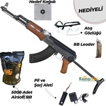 JG Works AK-47S Airsoft Tüfek (Katlanır Dipçik – 600 BB Şarjör)