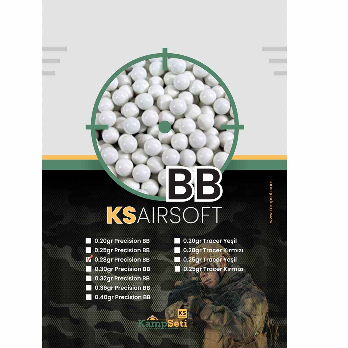 KSAirsoft 0.28 Gr Airsoft BB Mermi Plastik 1 KG (3570 Adet)