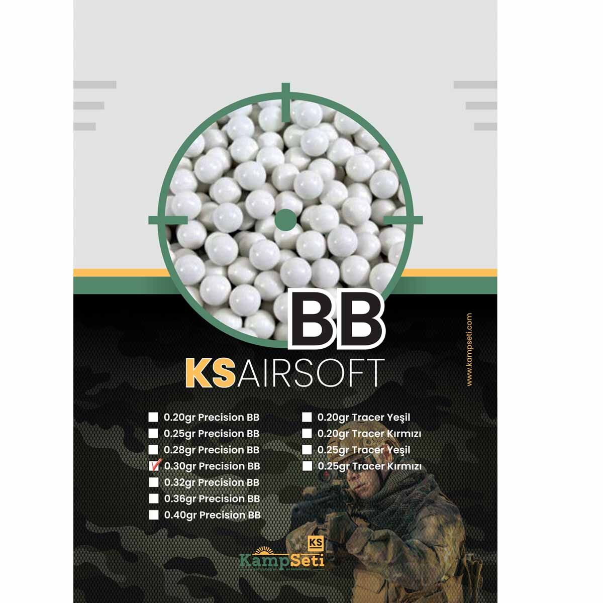 KSAirsoft 0.30 Gr Airsoft BB Mermi Plastik 1 KG (3300 Adet)