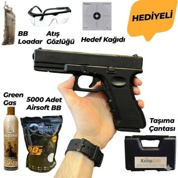 Vigor Glock 17 Polimer Green Gas Blowback Airsoft Tabanca 6 mm – Siyah