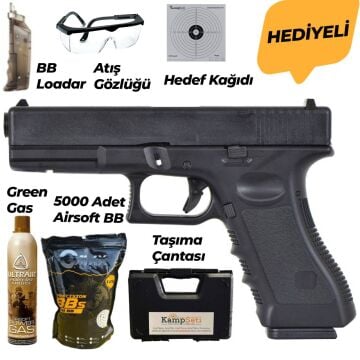 Vigor Glock 17 Green Gas Blowback Airsoft Tabanca Polimer – Siyah