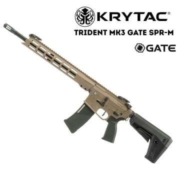 KRYTAC Trident MK3 GATE SPR-M FDE M-LOK AEG Airsoft Tüfek TAN Rengi