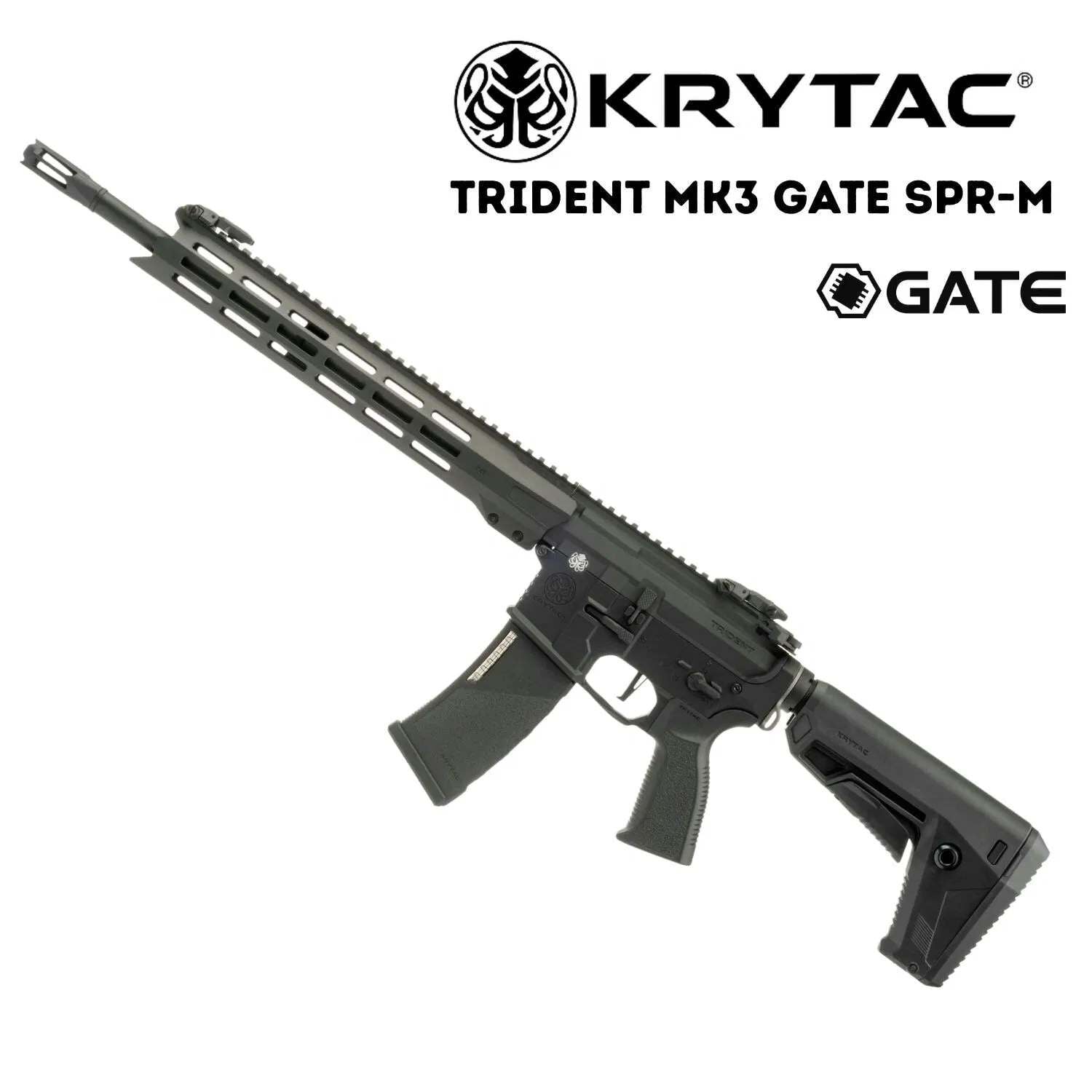 KRYTAC Trident MK3 GATE SPR-M M-Lok Siyah AEG Airsoft Tüfek
