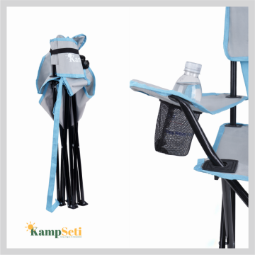 KampSeti Katlanır Kamp Sandalyesi - Sırtı Açık Kamp Sandalyesi-S1