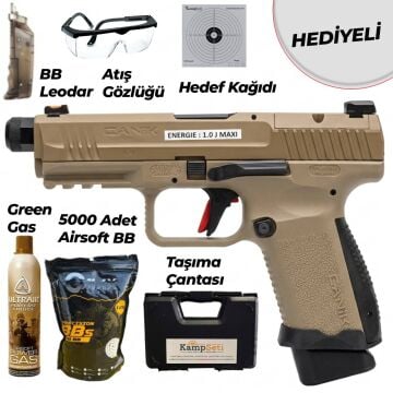 Canik TP9 Elite Combat Airsoft Tabanca Tan Green Gas