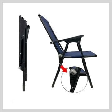 Kampseti 2 Adet Mavi Katlanır Kamp Sandalyesi - Plaj Piknik Sandalyesi Bardaklıklı M1