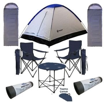 KampSeti Çadır Uyku Tülumu Mat-Kamp Sandalye ve Masası Seti