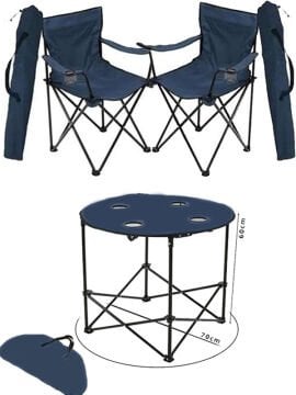 KampSeti Çadır Uyku Tülumu Mat-Kamp Sandalye ve Masası Seti