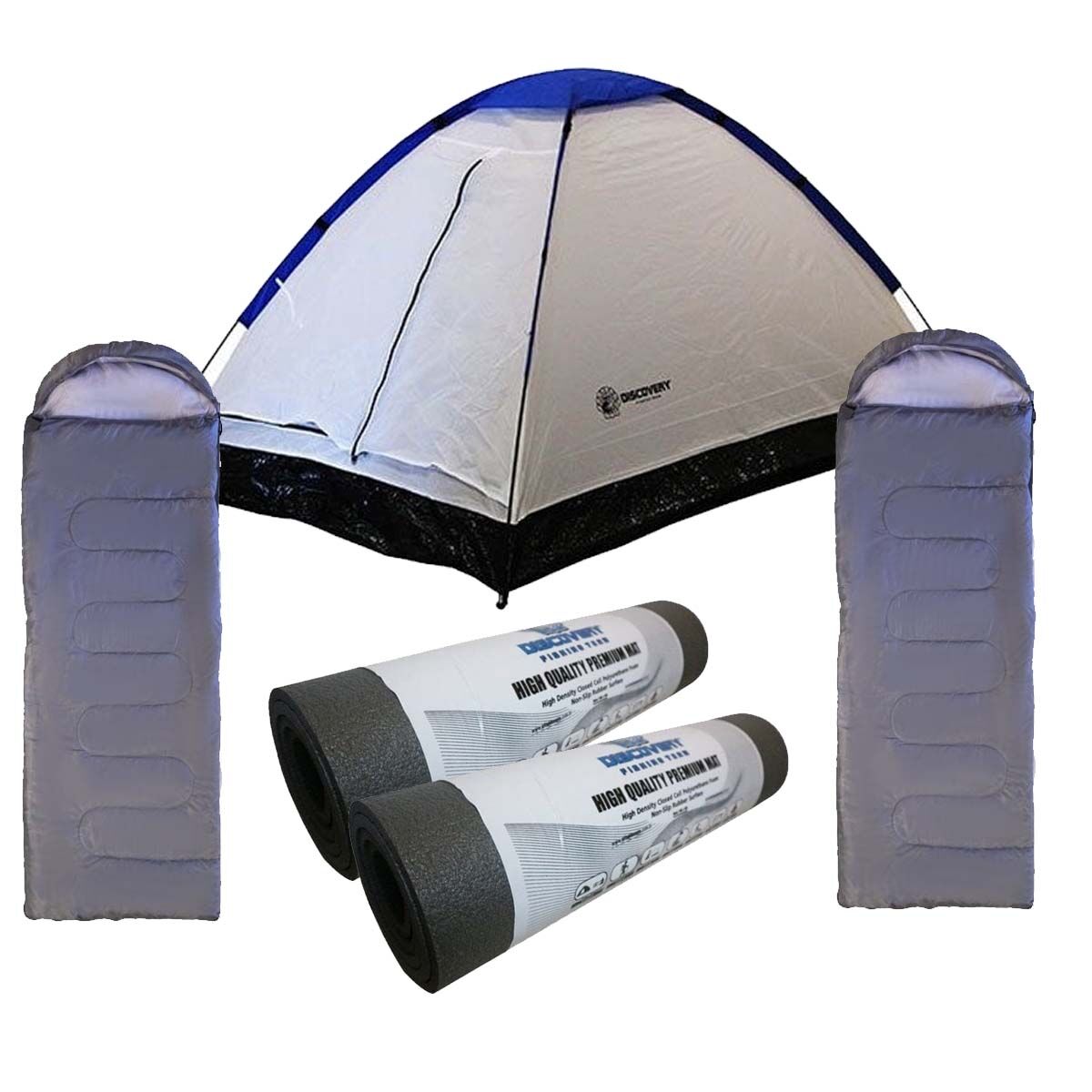 KampSeti Çadır 2 Adet Uyku Tulumu ve 2 Adet Mat Seti