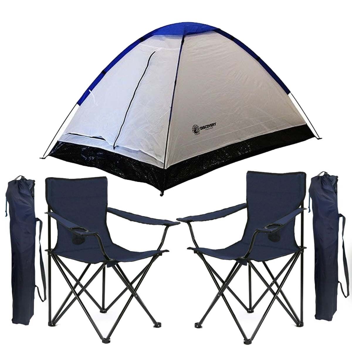 KampSeti Çadır ve 2 Adet Kamp Sandalyesi Seti