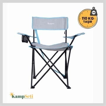 KampSeti 2 Adet Katlanır Kamp Sandalyesi - Sırtı Açık Kamp Sandalyesi-S1
