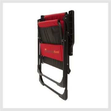 KampSeti 2 Adet Kırmızı Kamp Sandalyesi-Kamp Masası Seti