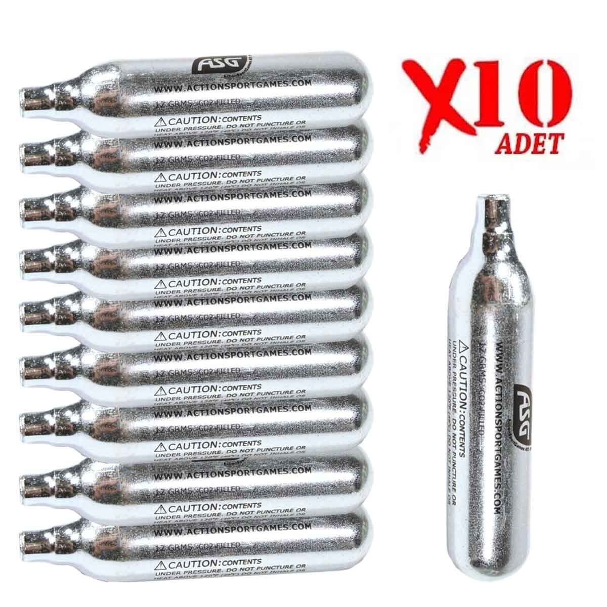 10 Adet ASG 12 Gram CO2 Havalı Tabanca Tüpü