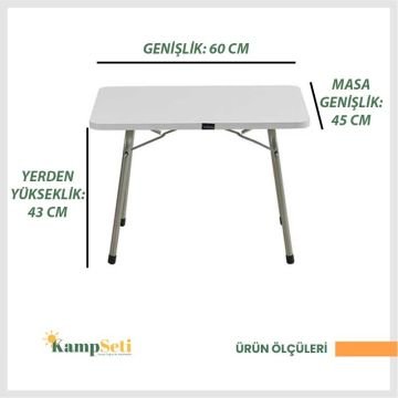 Kampseti 2 Adet Kırmızı Katlanır Kamp Sandalye ve Masa Seti-Taşınabilir Piknik Bahçe Sandalyesi-Masası