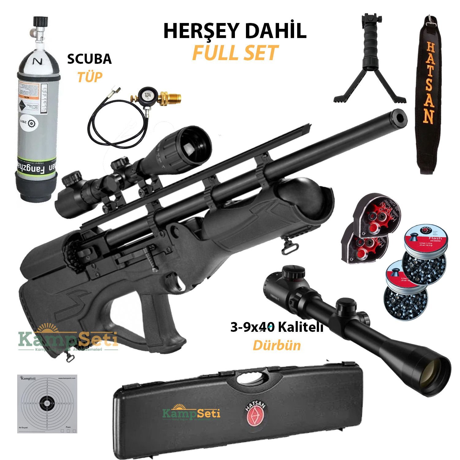 Hatsan Hercules Bully Long QE PCP Havalı Tüfek 6.35 mm Full Set