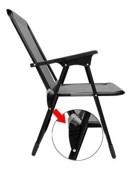 Kampseti 2 Adet Gri Katlanır Kamp Sandalye ve Masa Seti-Taşınabilir Piknik Bahçe Sandalyesi-Masası