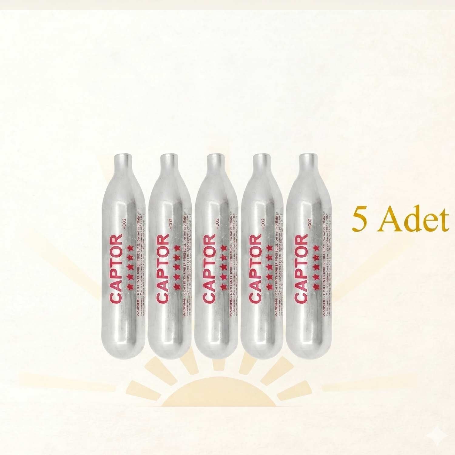 Captor 12 Gram CO2 Havalı Tabanca ve Airsoft Tüpü 5 Adet