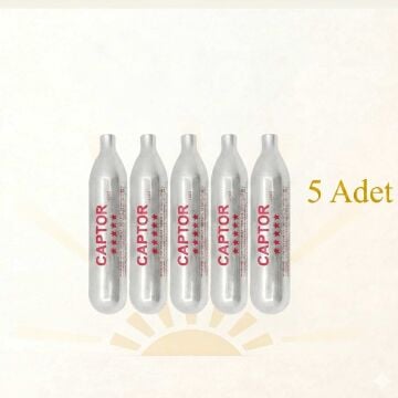 Captor 12 Gram CO2 Havalı Tabanca ve Airsoft Tüpü 5 Adet