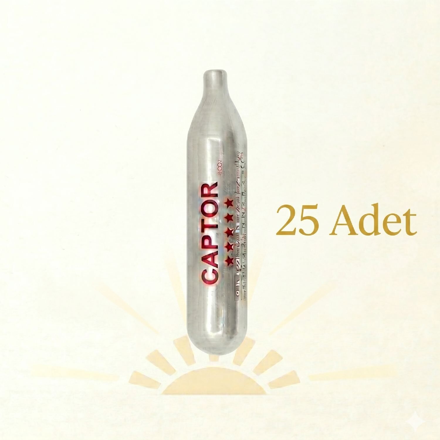 Captor 12 Gram CO2 Havalı Tabanca ve Airsoft Tüpü 25 Adet