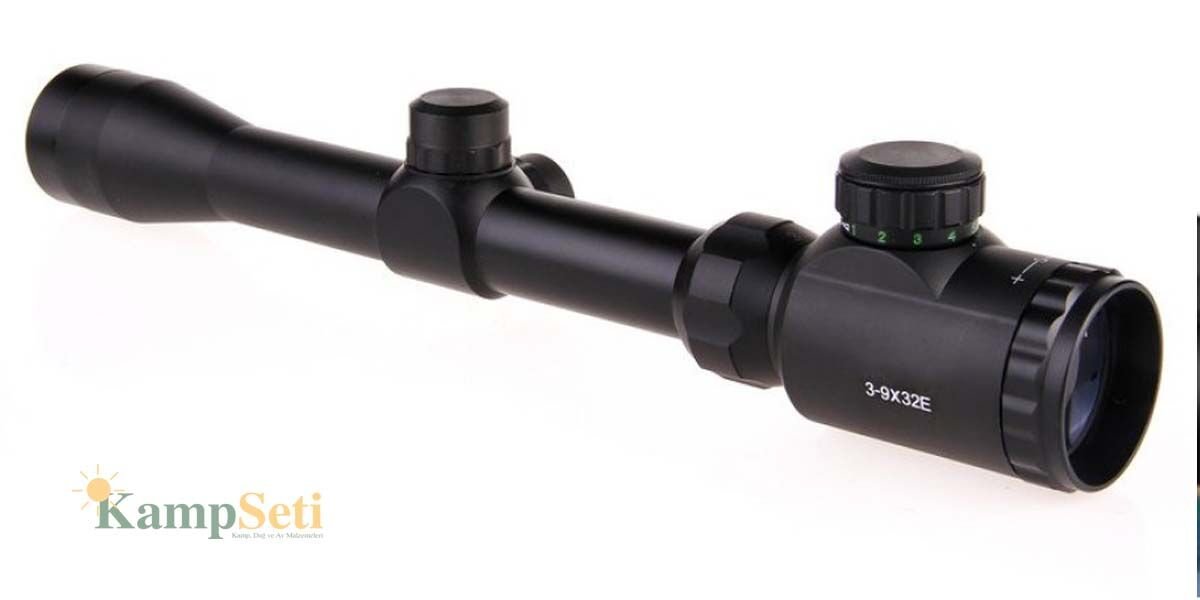 SPİKE 3-9X32E Zoomlu Av Tüfeği Dürbünü Çift Işık Kaynaklı - Kamp Seti
