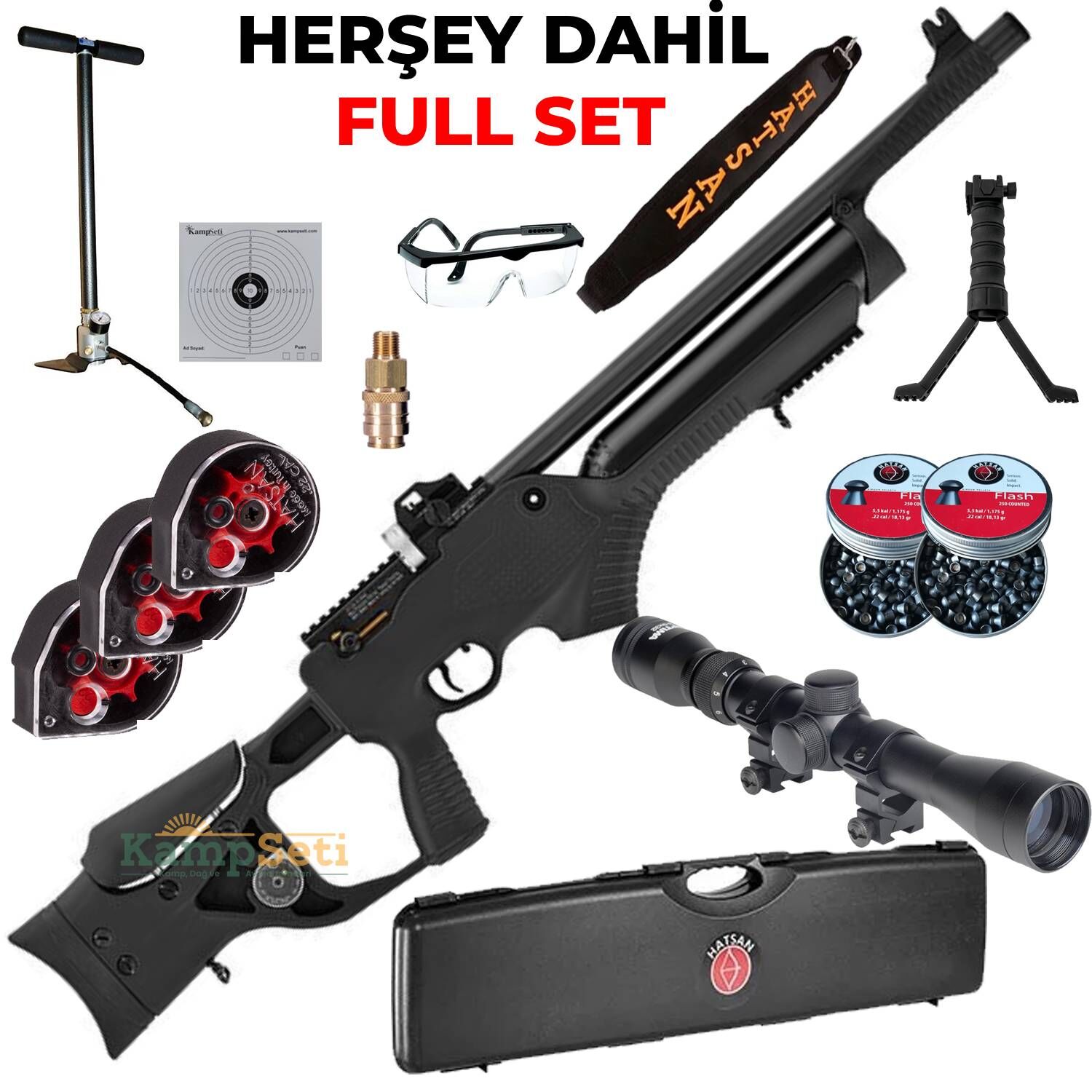 Full Set Hatsan Barrage PCP Havalı Tüfek Siyah