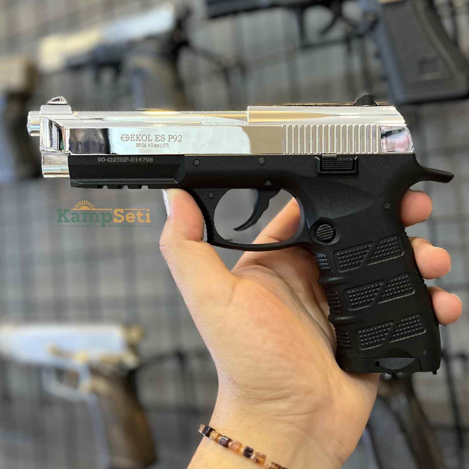 EKOL S P92 Blowback Havalı Tabanca Parlak Beyaz Polimer 4.5 mm