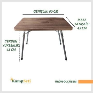 KampSeti Katlanır Kamp Masası Atlantik Çam-Taşınabilir Piknik Bahçe Masası ve Sehpa
