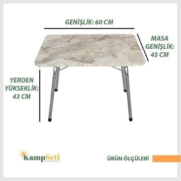 KampSeti Katlanır Kamp Masası Efes-Taşınabilir Piknik Bahçe Masası ve Sehpa