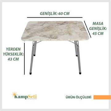KampSeti Katlanır Kamp Masası Efes-Taşınabilir Piknik Bahçe Masası ve Sehpa