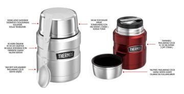 Thermos SK 3000 Çelik Yemek Termosu 470ml. Kırmızı