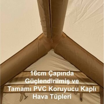 MoniCamp 6 Kişilik 4 Mevsim Şişme Kamp Çadırı 6m2