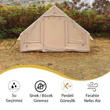 MoniCamp 6 Kişilik 4 Mevsim Şişme Kamp Çadırı 6m2