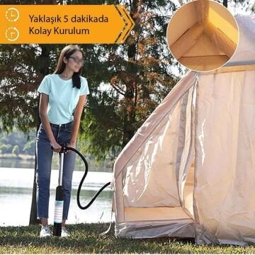 MoniCamp 6 Kişilik 4 Mevsim Şişme Kamp Çadırı 6m2