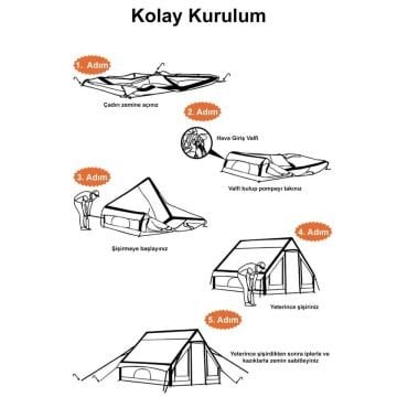 MoniCamp 6 Kişilik 4 Mevsim Şişme Kamp Çadırı 6m2